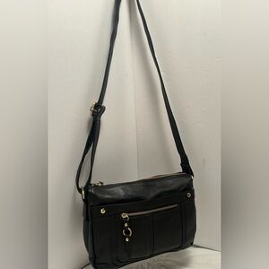 Black leather crossbody